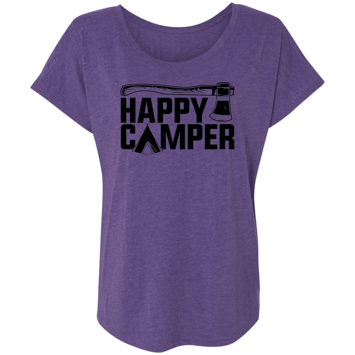 Happy Camper Camping Hiking Women's Dolman Sleeve