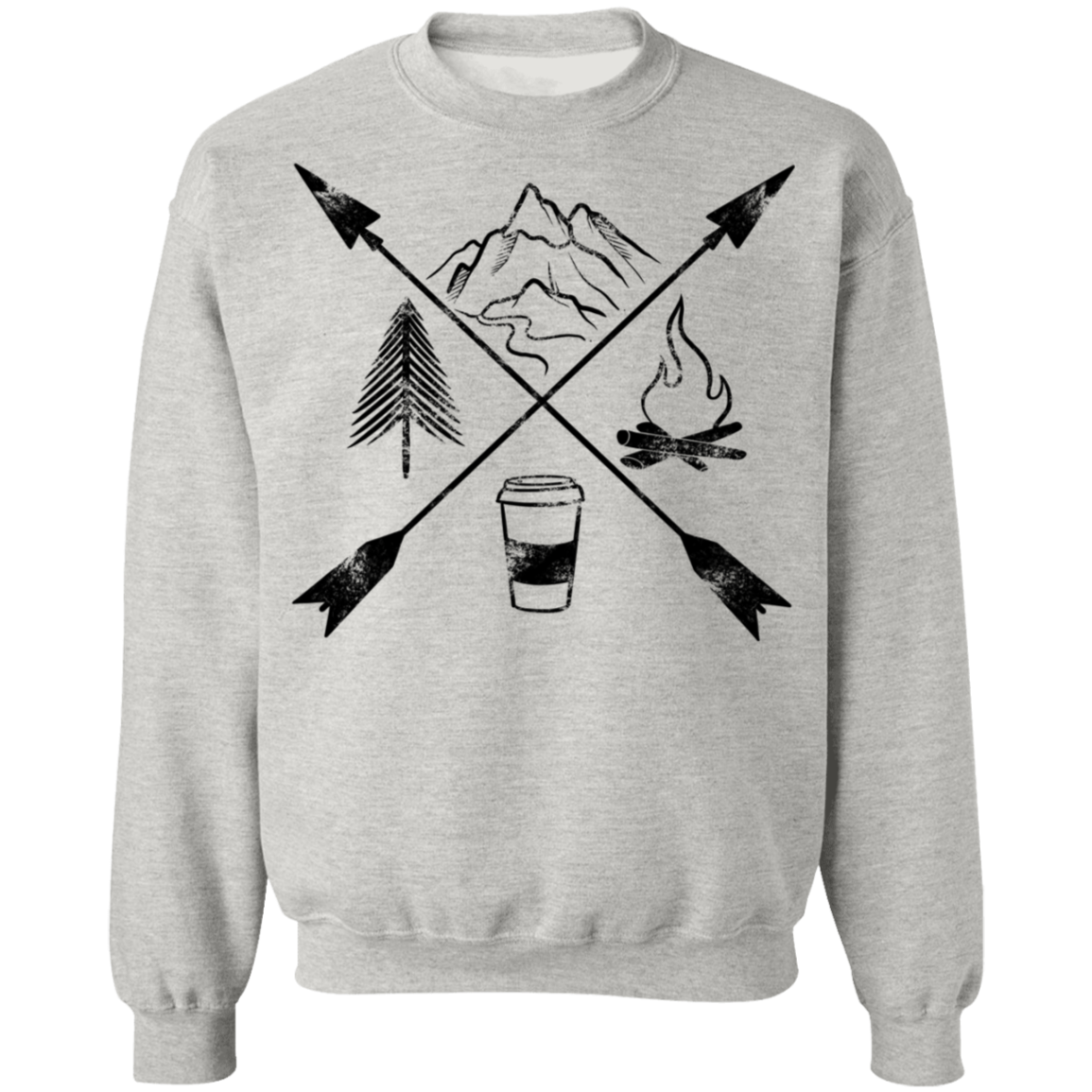 Hiking Camping Outdoor Coffee Women's Crewneck Sweatshirt