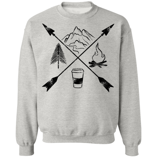 Hiking Camping Outdoor Coffee Women's Crewneck Sweatshirt