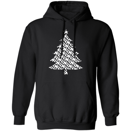 Rifle Firearm Christmas Tree Ugly Christmas Pullover Hoodie