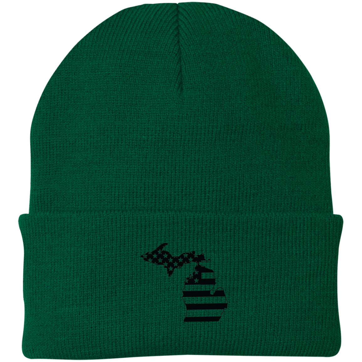 Michigan State American Flag Beanie Cap