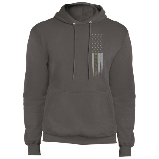 Military Camo Thin Line American Flag Pullover Hoodie