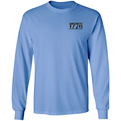 1776 American Bald Eagle Double Sided Long Sleeve T-Shirt