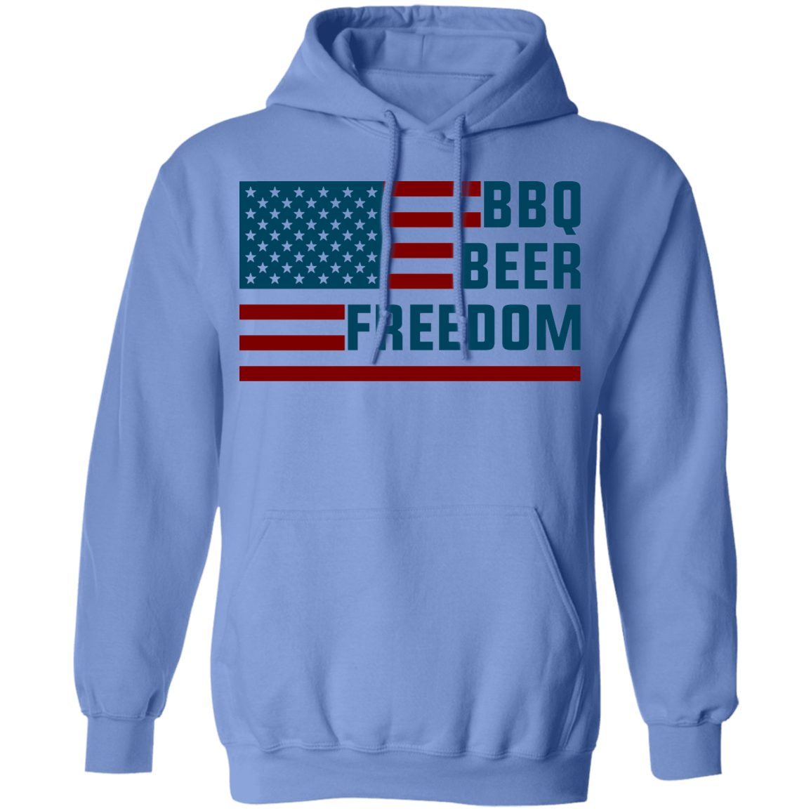 BBQ Beer Freedom American Flag Pullover Hoodie