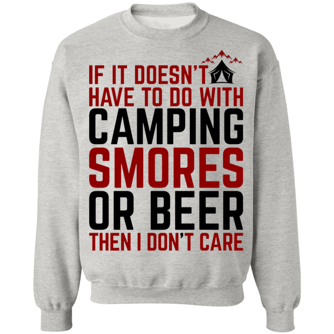Camping Smores or Beer Funny Crewneck Sweatshirt