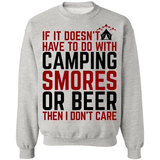 Camping Smores or Beer Funny Crewneck Sweatshirt