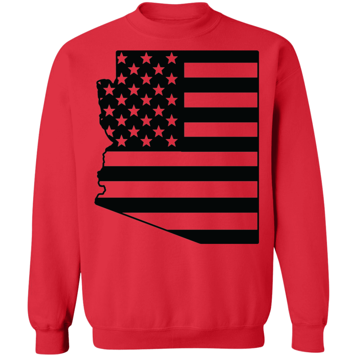 Arizona AZ State American Flag USA Crewneck  Sweatshirt