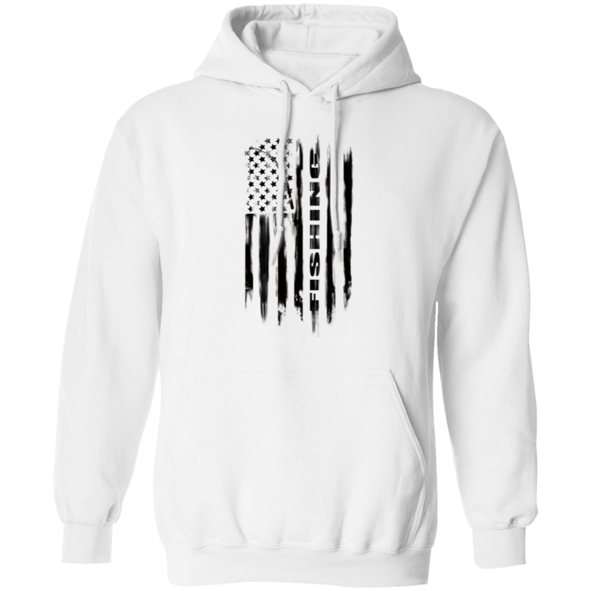 Fishing Saltwater Fresh Water Fish American Flag Pullover Hoodie