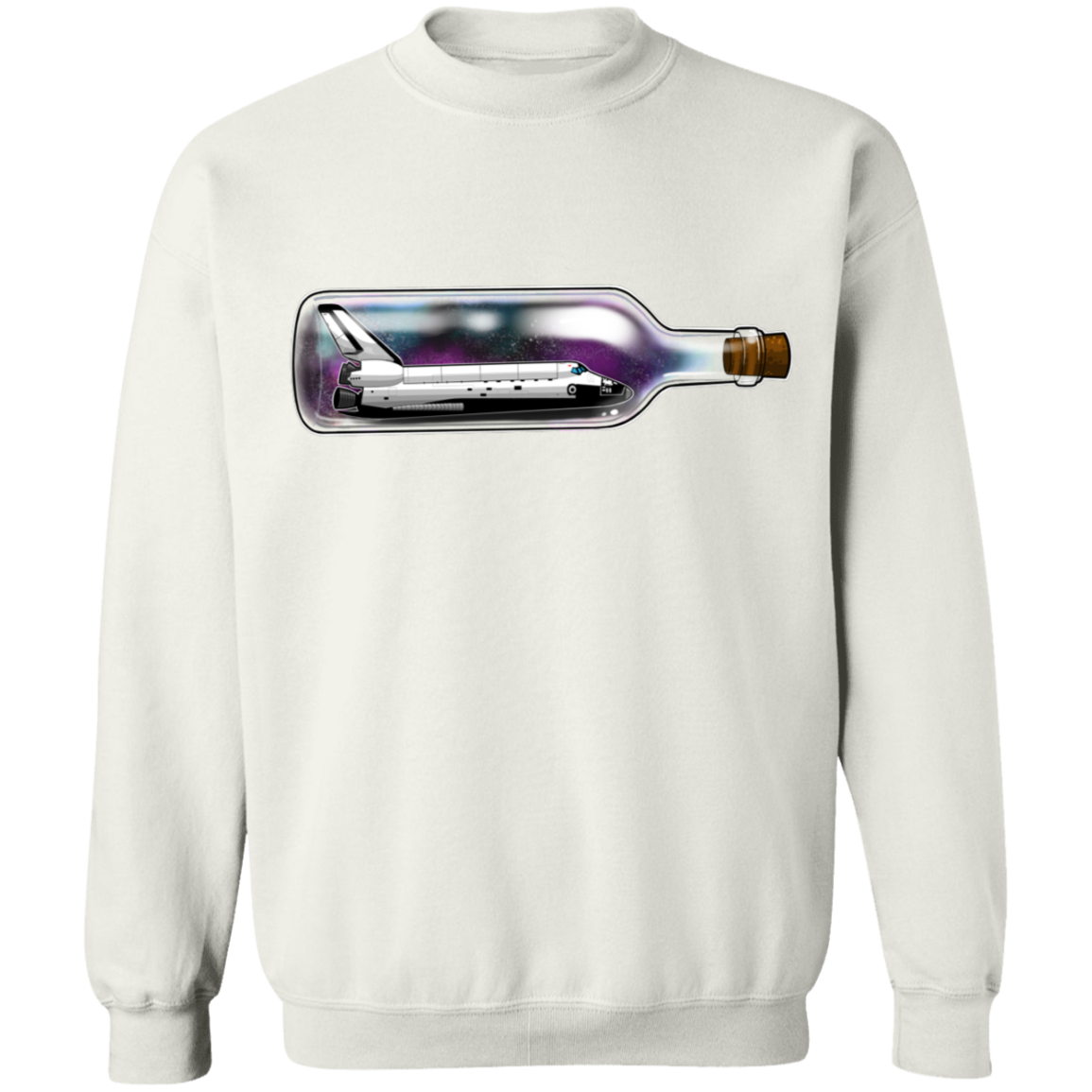 Spacecraft in a Bottle Spaceship Crewneck Pullover Sweatshirt