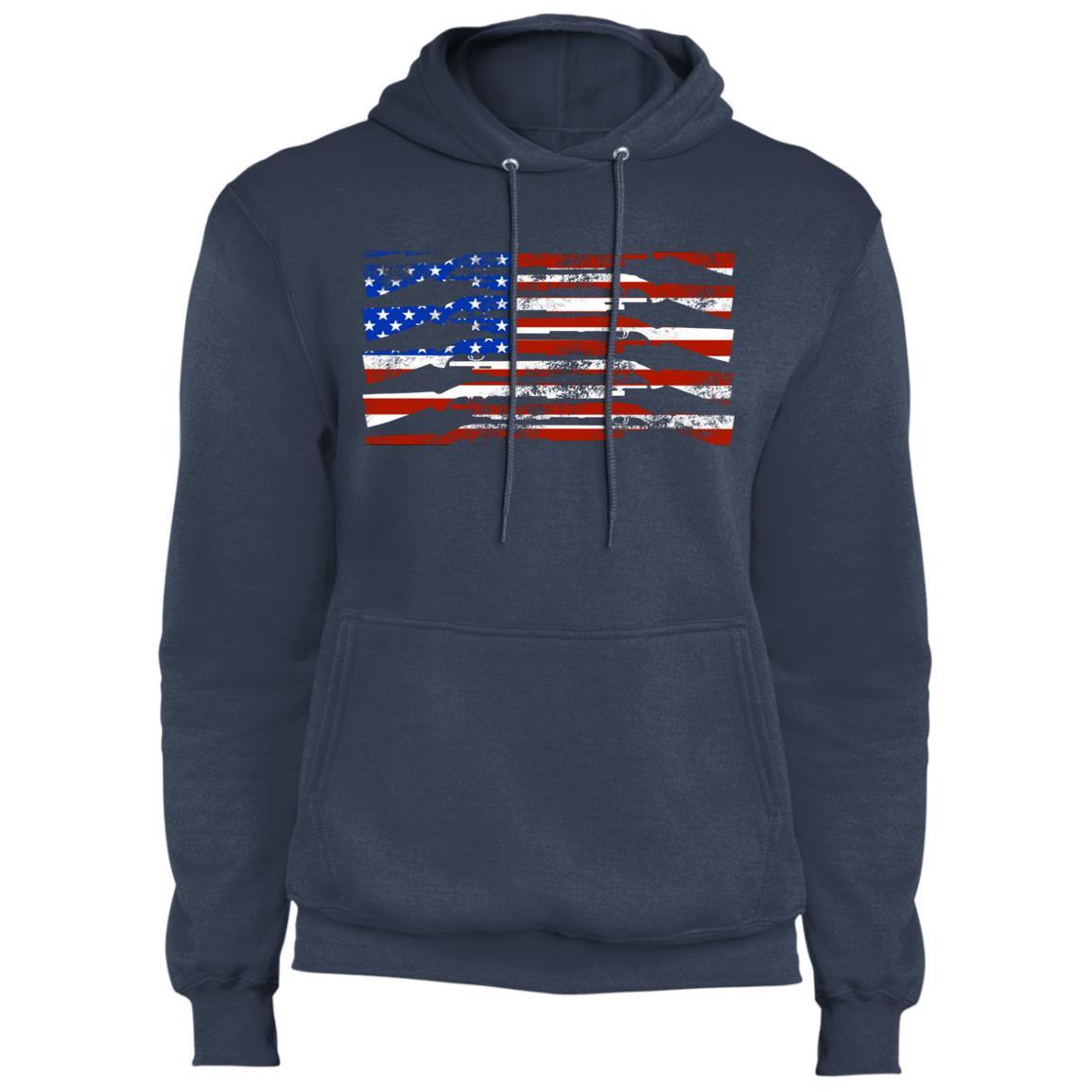 Shotgun Firearm American Flag Pullover Hoodie