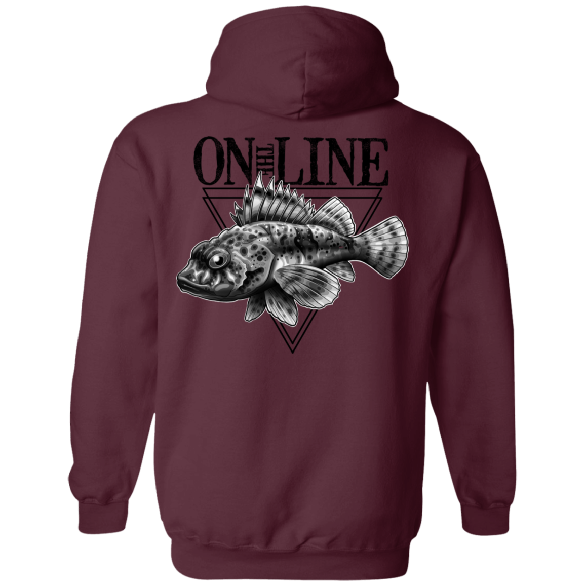 Sculpin Fish On The Line Saltwater Double Sided Pullover Hoodie
