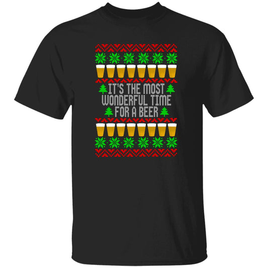 It's The Most Wonderful Time For A Beer Funny Christmas T-Shirt