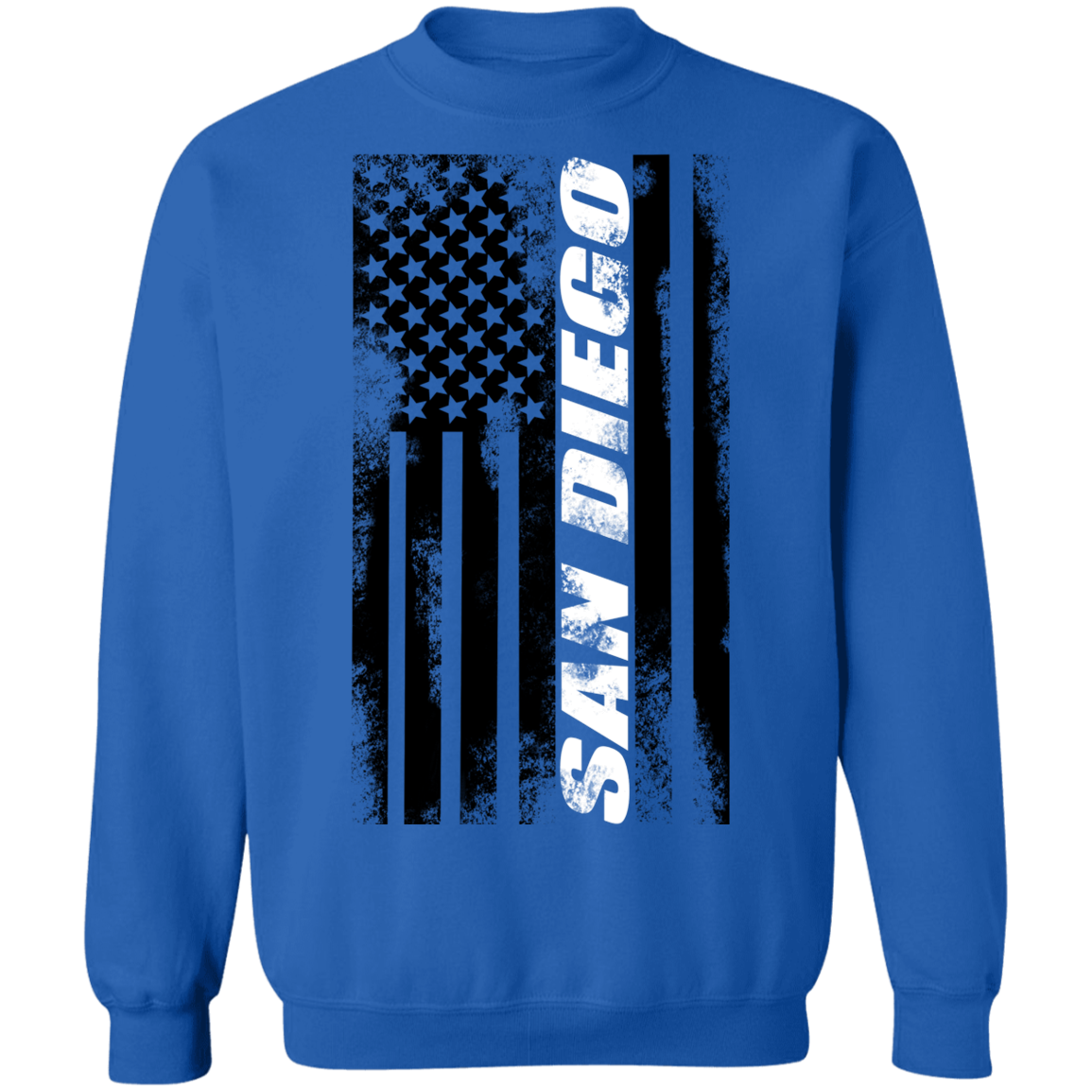San Diego California American Flag Crewneck Sweatshirt