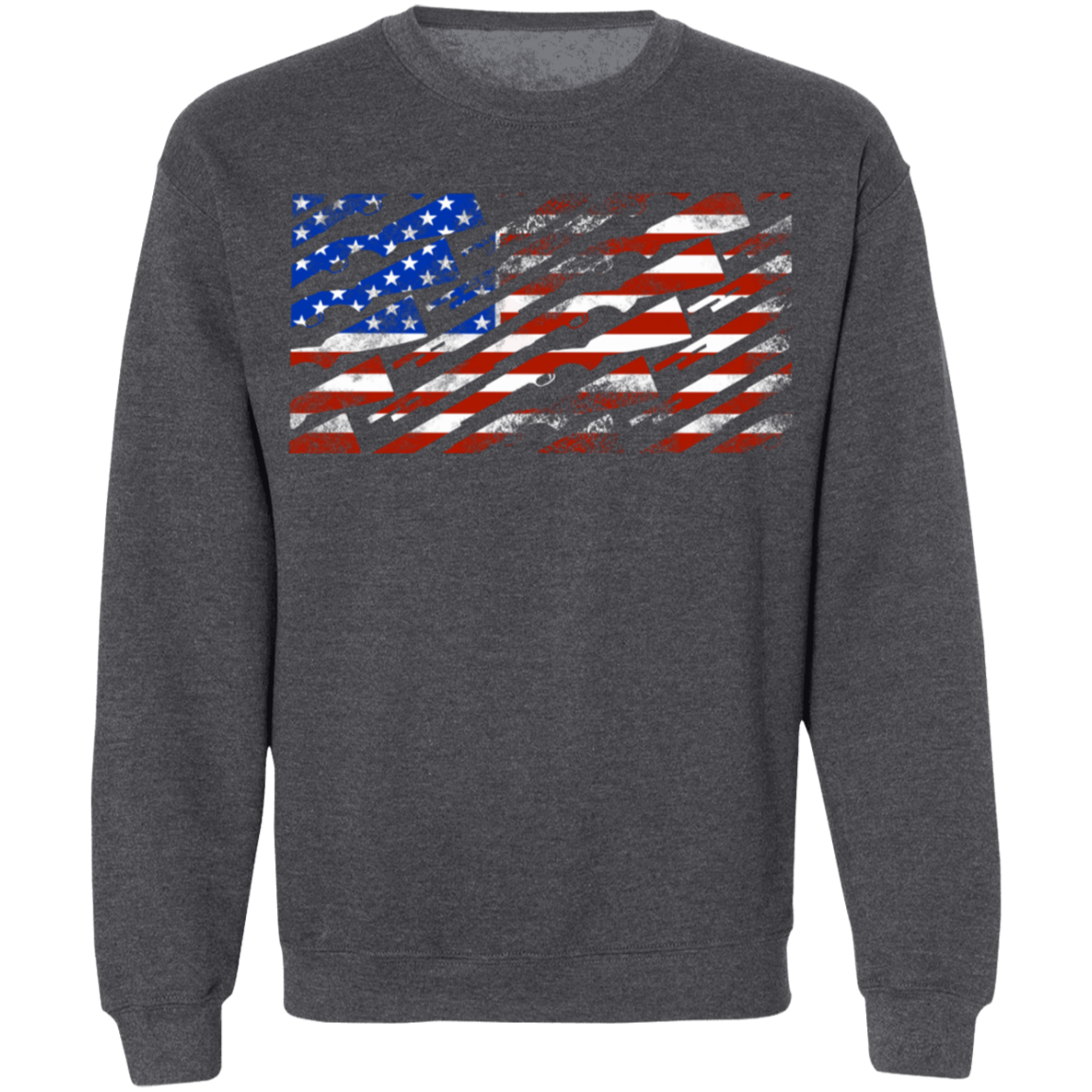 Shotgun Firearm American Flag Crewneck Sweatshirt