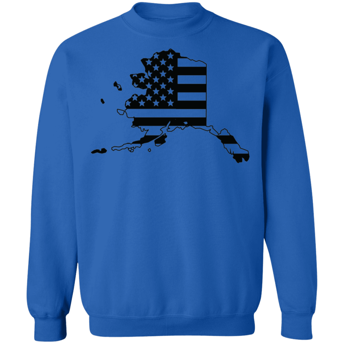Alaska State American Flag USA Crewneck  Sweatshirt