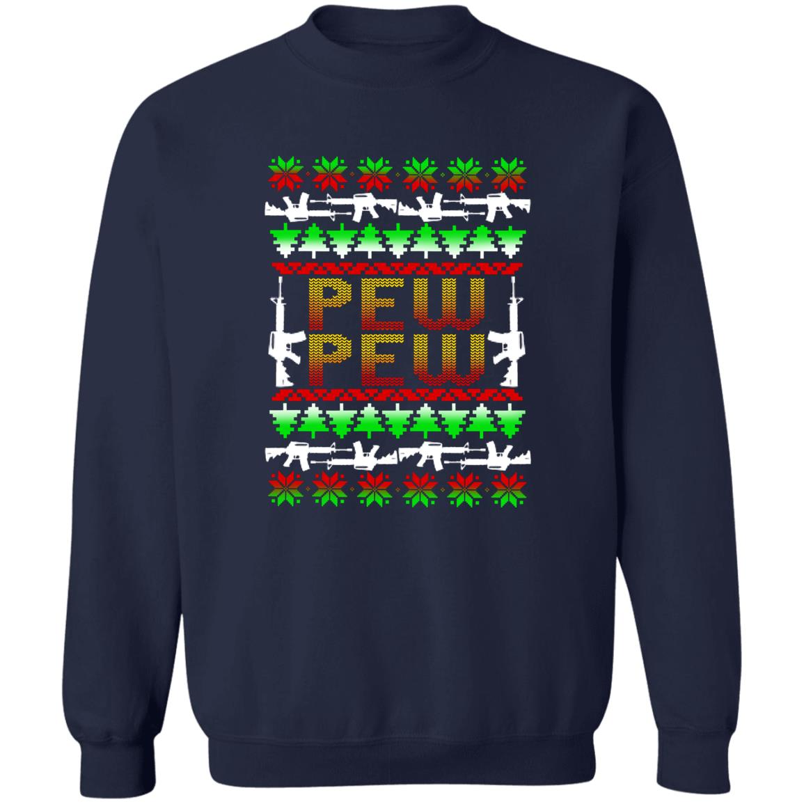 Pew Pew Gun Christmas Crewneck Sweatshirt