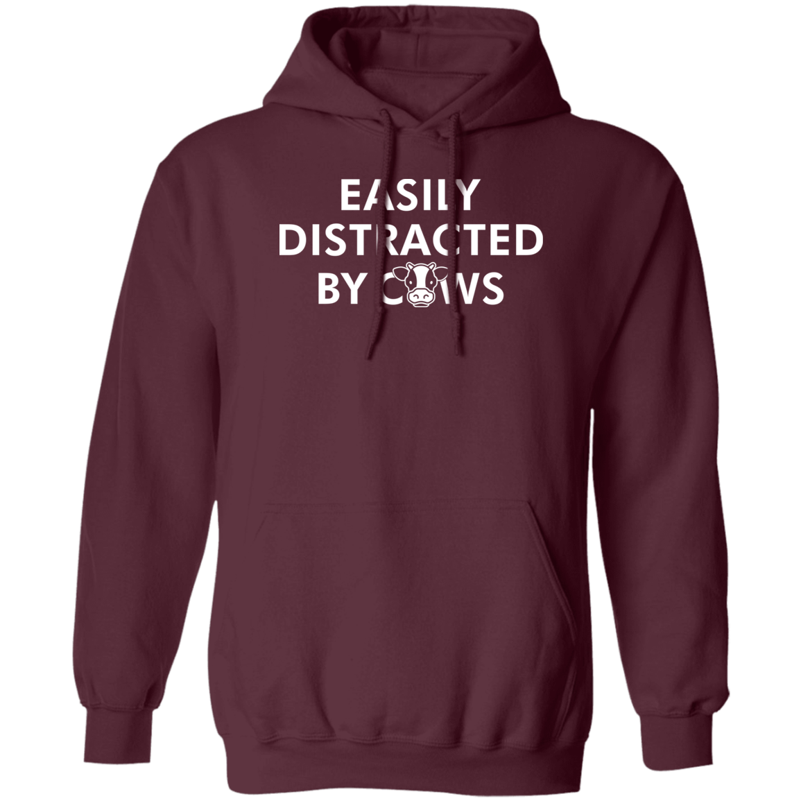 Easily Distracted By Cows Funny Farming Hoodie