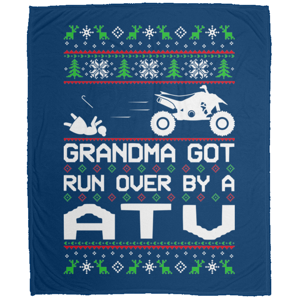Wheel Spin Addict Christmas ATV 4-Wheeler Quad Fleece Blanket - 50x60