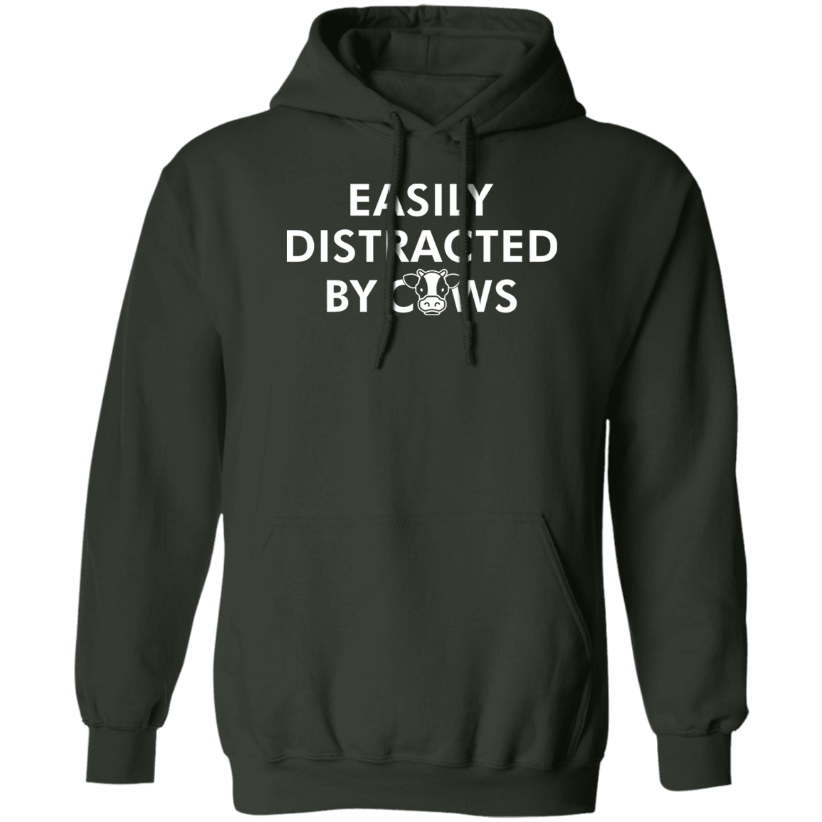 Easily Distracted By Cows Funny Farming Hoodie