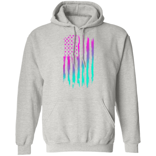 American Flag 80's RetroPullover Hoodie