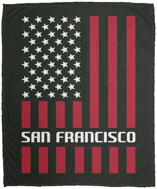 San Francisco American Flag Fleece Blanket - 50x60
