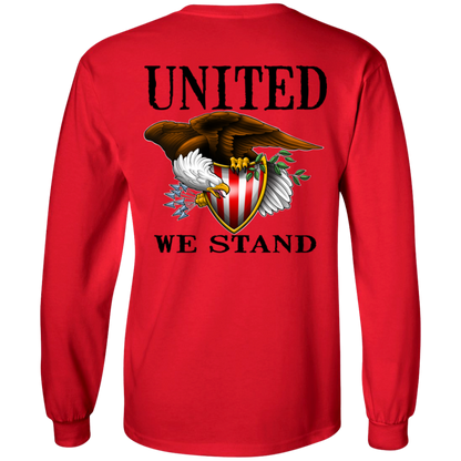 1776 American Bald Eagle United We Stand Double Sided Long Sleeve T-Shirt