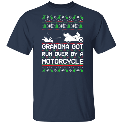 Motorcycle Grandma Got Run Over  Ugly Christmas T-Shirt