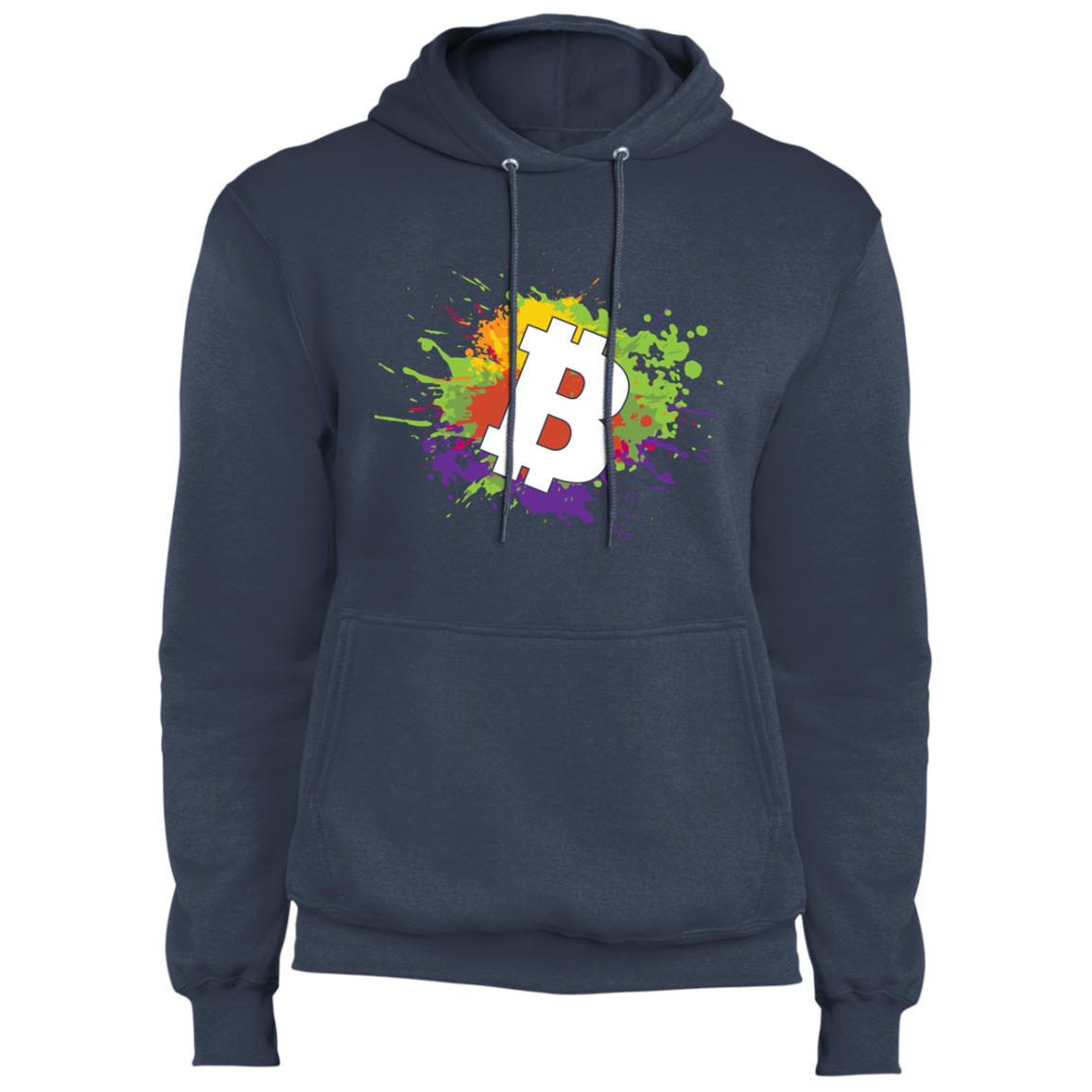 Bitcoin BTC Paint Splatter Cryptocurrency Pullover Hoodie