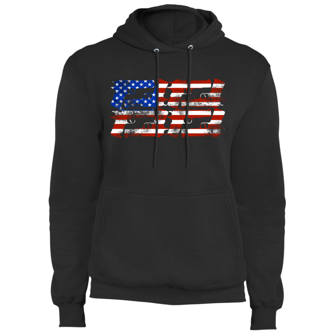 Handgun Pistol Firearm American Flag Pullover Hoodie