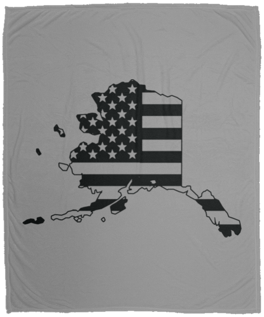Alaska AK American Flag State Fleece Blanket - 50x60