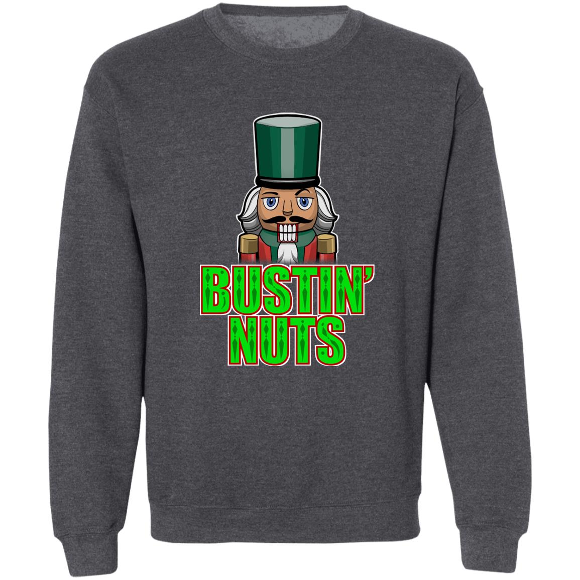 Bustin' Nuts Nutcracker Funny Christmas Crewneck Sweatshirt