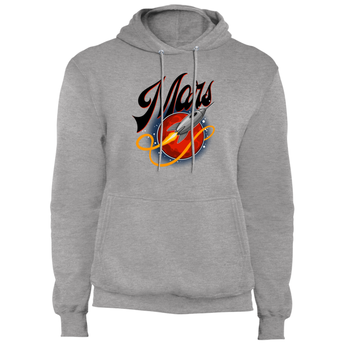 Men's Space Mars Space Ship Old Style Fleece Pullover Hoodie