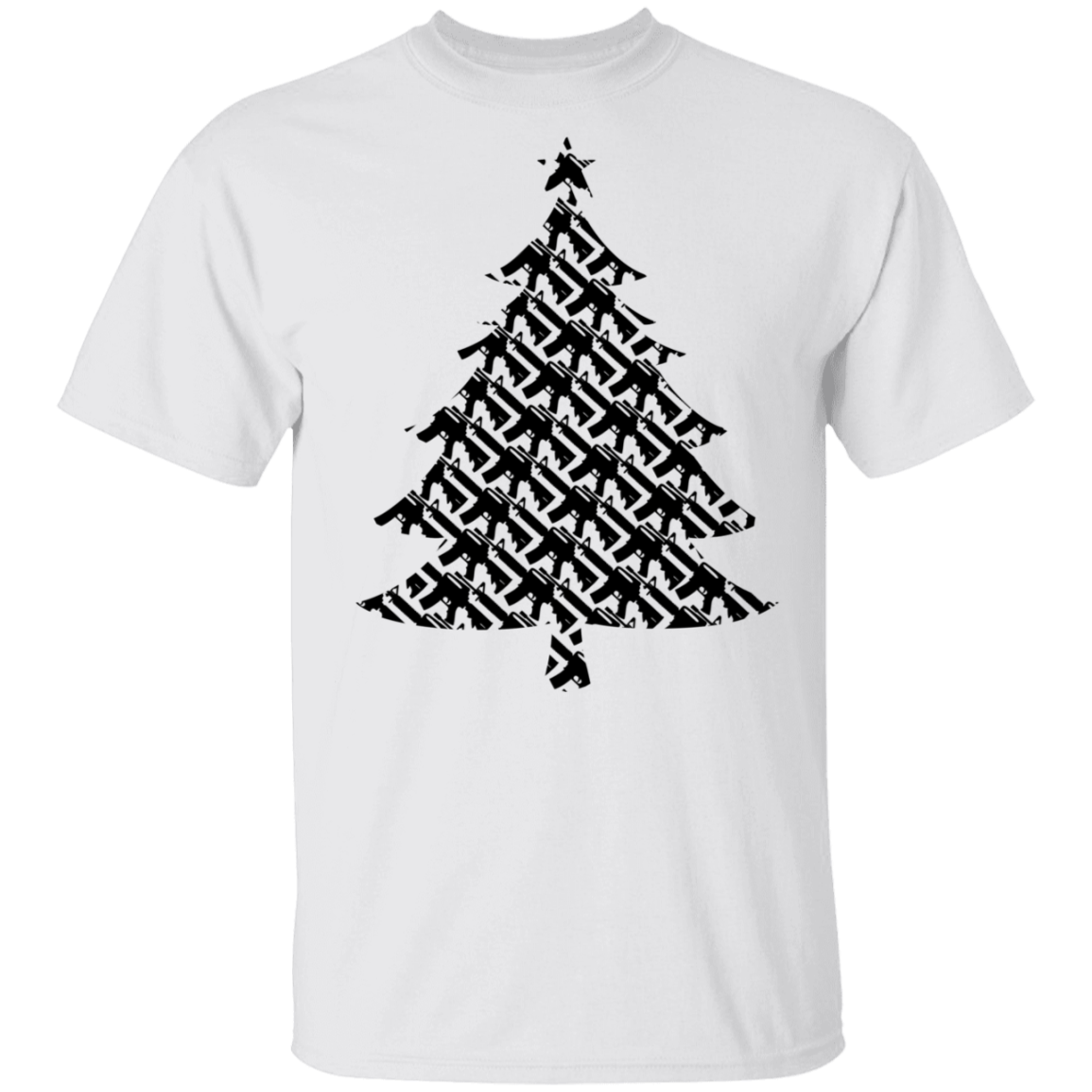 Rifle Firearm Christmas Tree T-Shirt