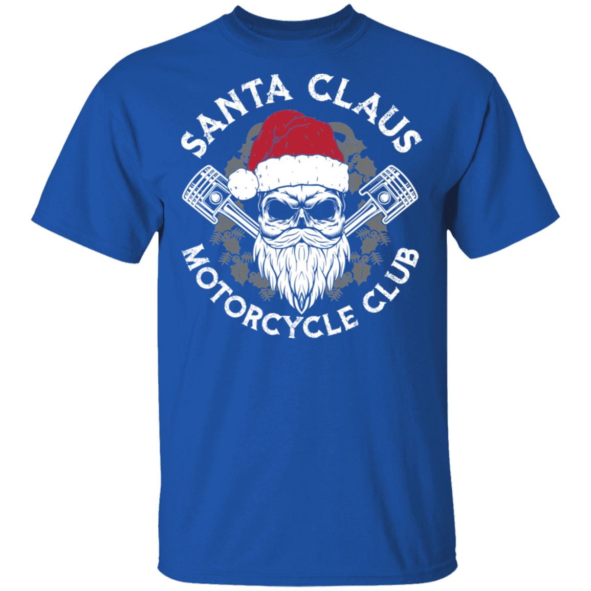 Santa Claus Motorcycle Club Piston Skull Motorcycle T-Shirt