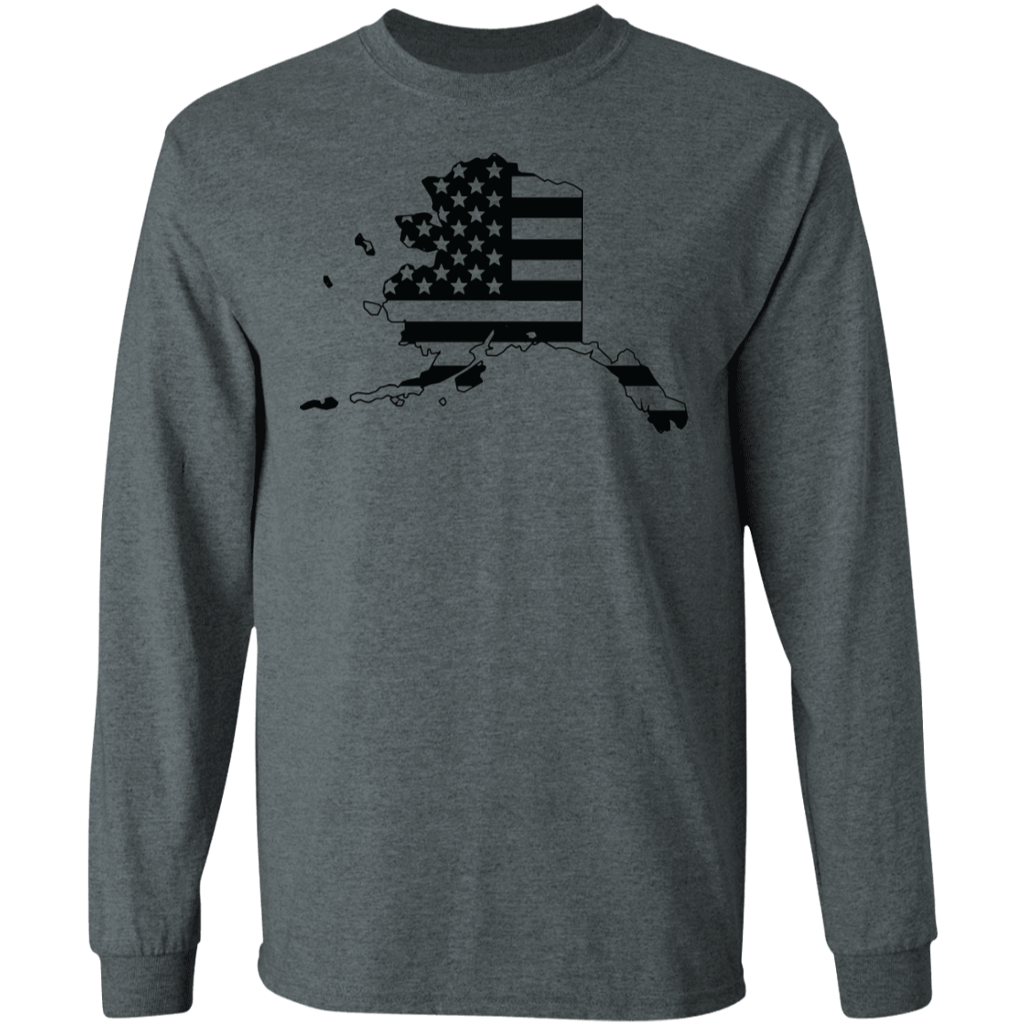 Alaska American Flag State Long Sleeve T-Shirt
