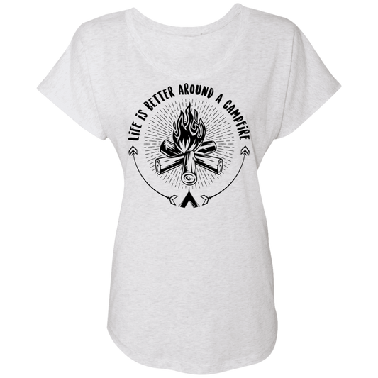 Life Is Better Around A Campfire Camping Women's Dolman Sleeve
