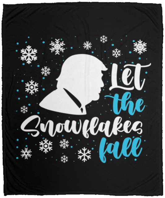 Let The Snowflakes Fall Trump Christmas Fleece Blanket - 50x60