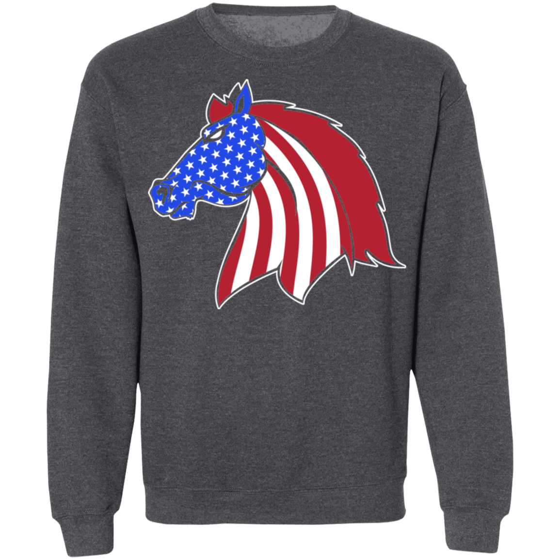 Horse American Flag USA Crewneck Sweatshirt