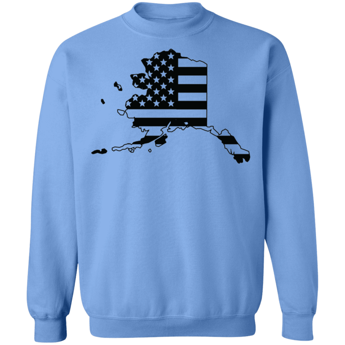 Alaska State American Flag USA Crewneck  Sweatshirt
