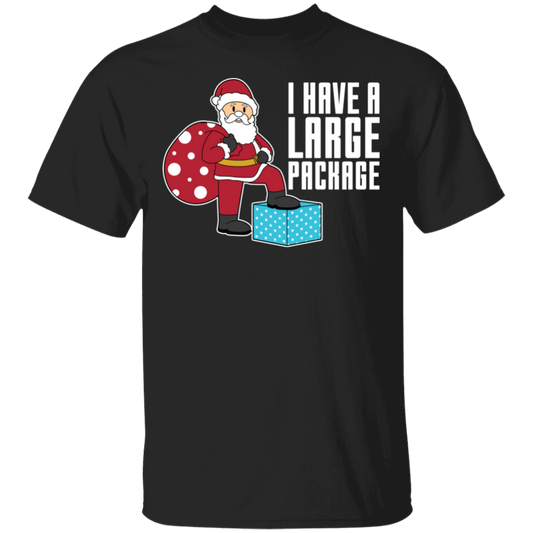 Funny Santa I Have A Large Package Christmas T-Shirt