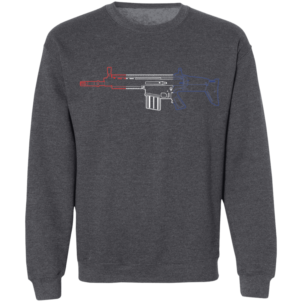 Scar Firearm Rifle Red White Blue Crewneck Sweatshirt