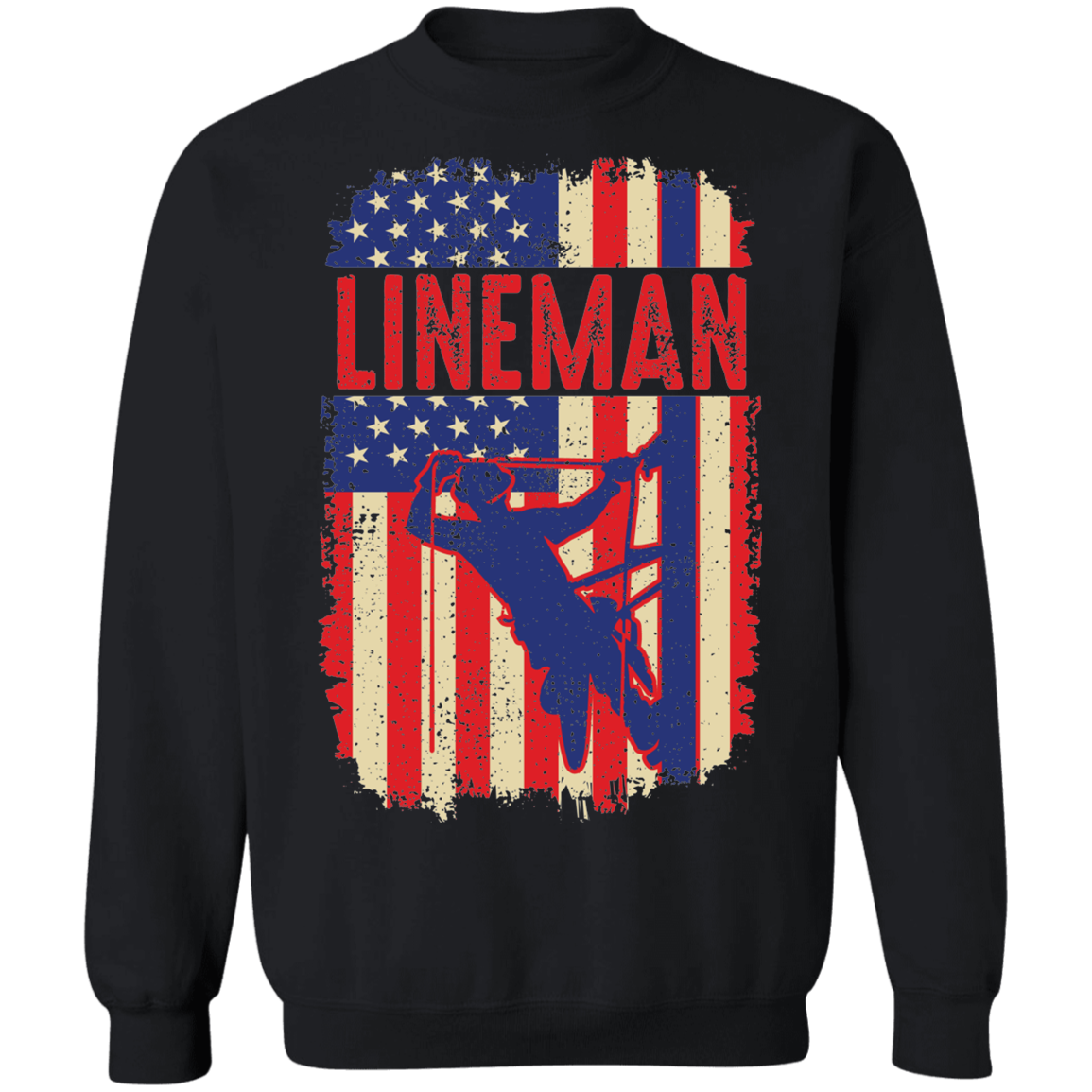 Lineman American Flag Crewneck Sweatshirt