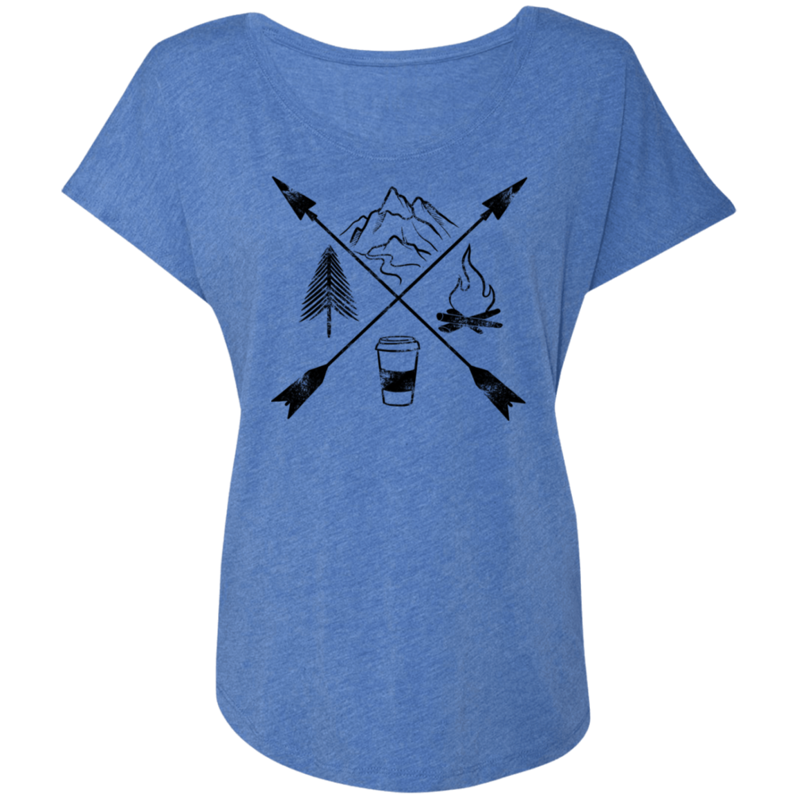 Hiking Camping Outdoor Coffee Women's Dolman Sleeve
