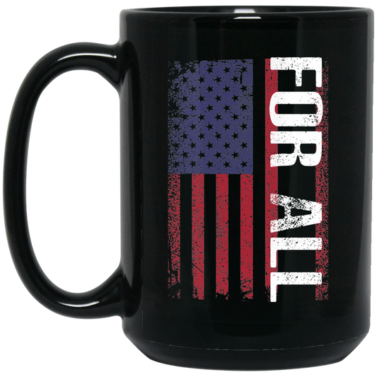 Wheel Spin Addict 15 oz Mug, For All American Flag Black Mug