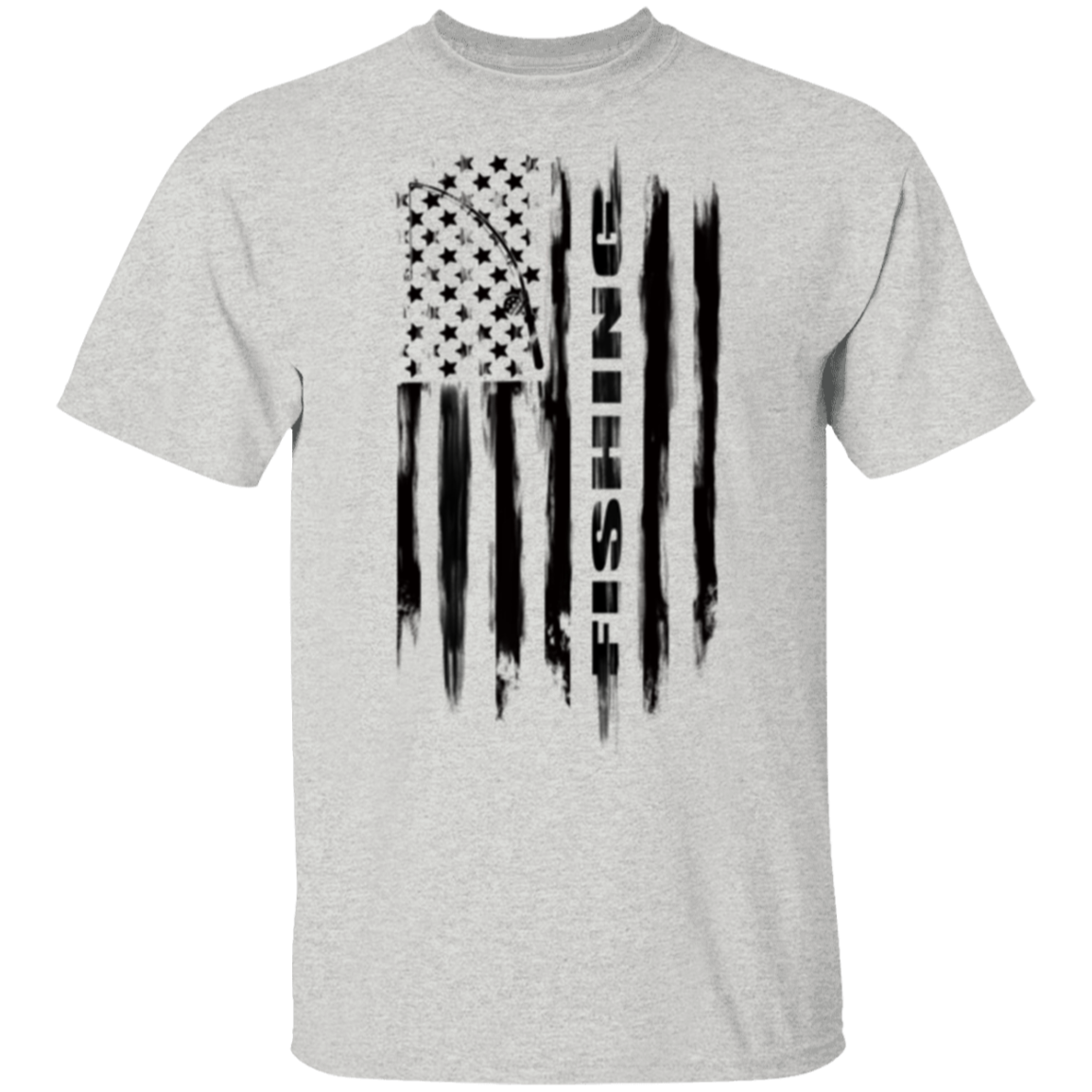 Fishing Saltwater Fresh Water Fish American Flag T-Shirt