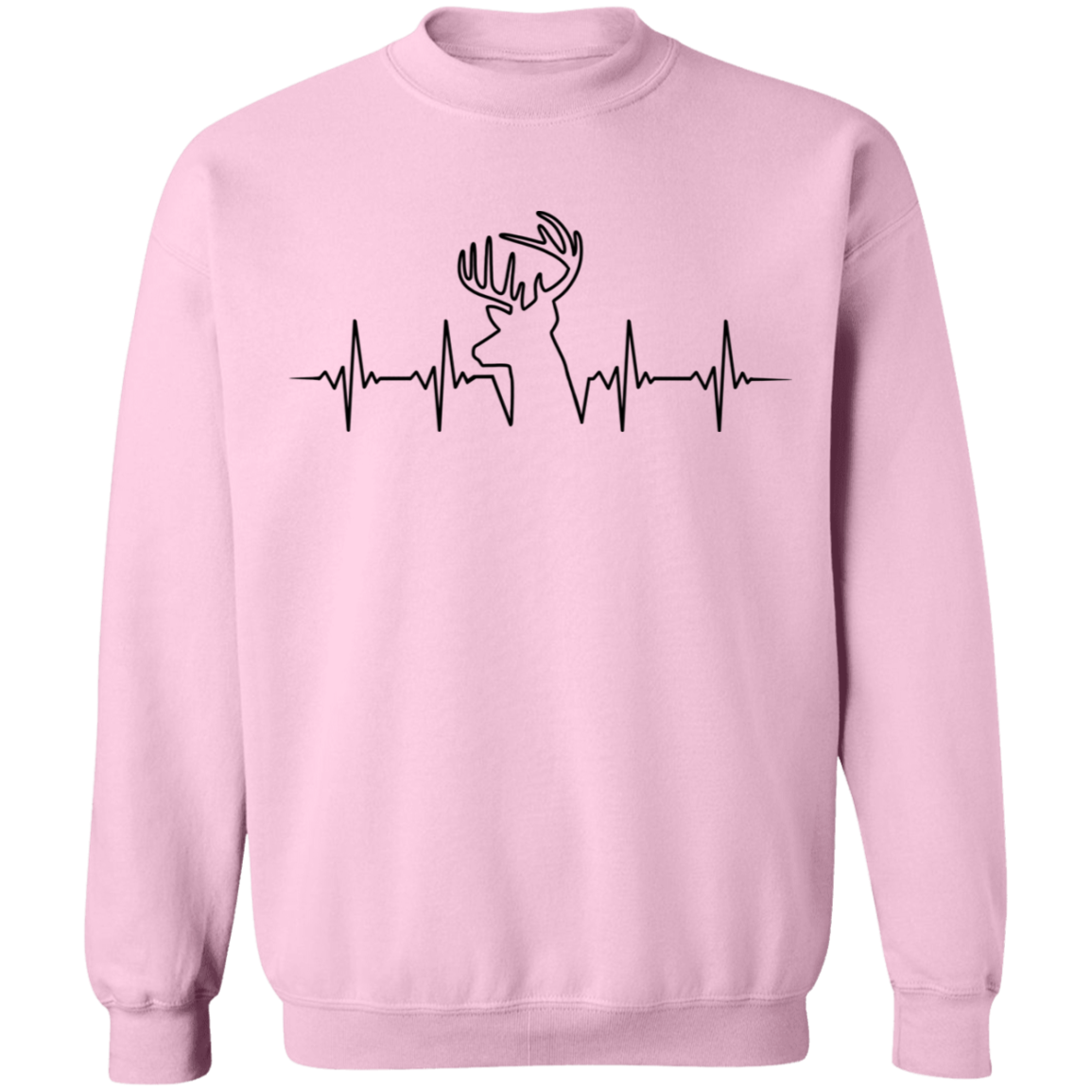 Hunter Hunting Heartbeat Deer Crewneck Sweatshirt