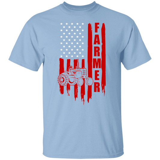 Farmer American Flag Tractor T-Shirt
