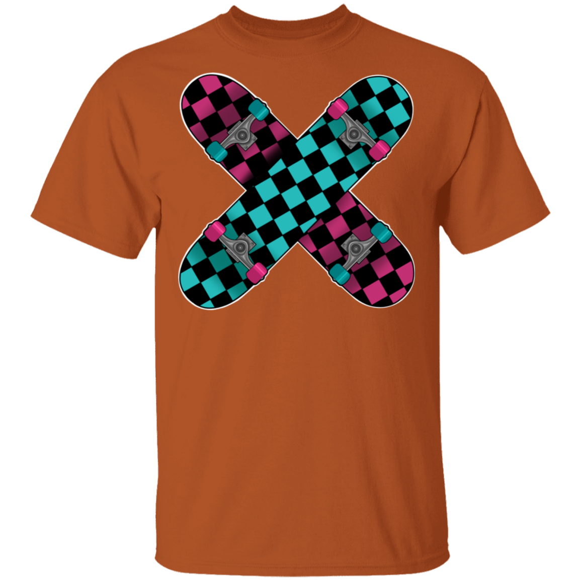 Retro 80's Checkered Skateboards Skateboarding T-Shirt