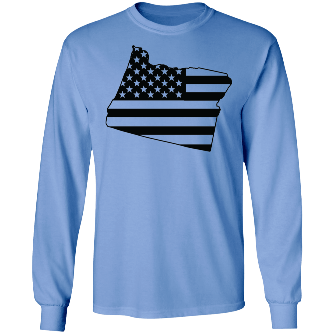 Oregon American Flag State Long Sleeve T-Shirt