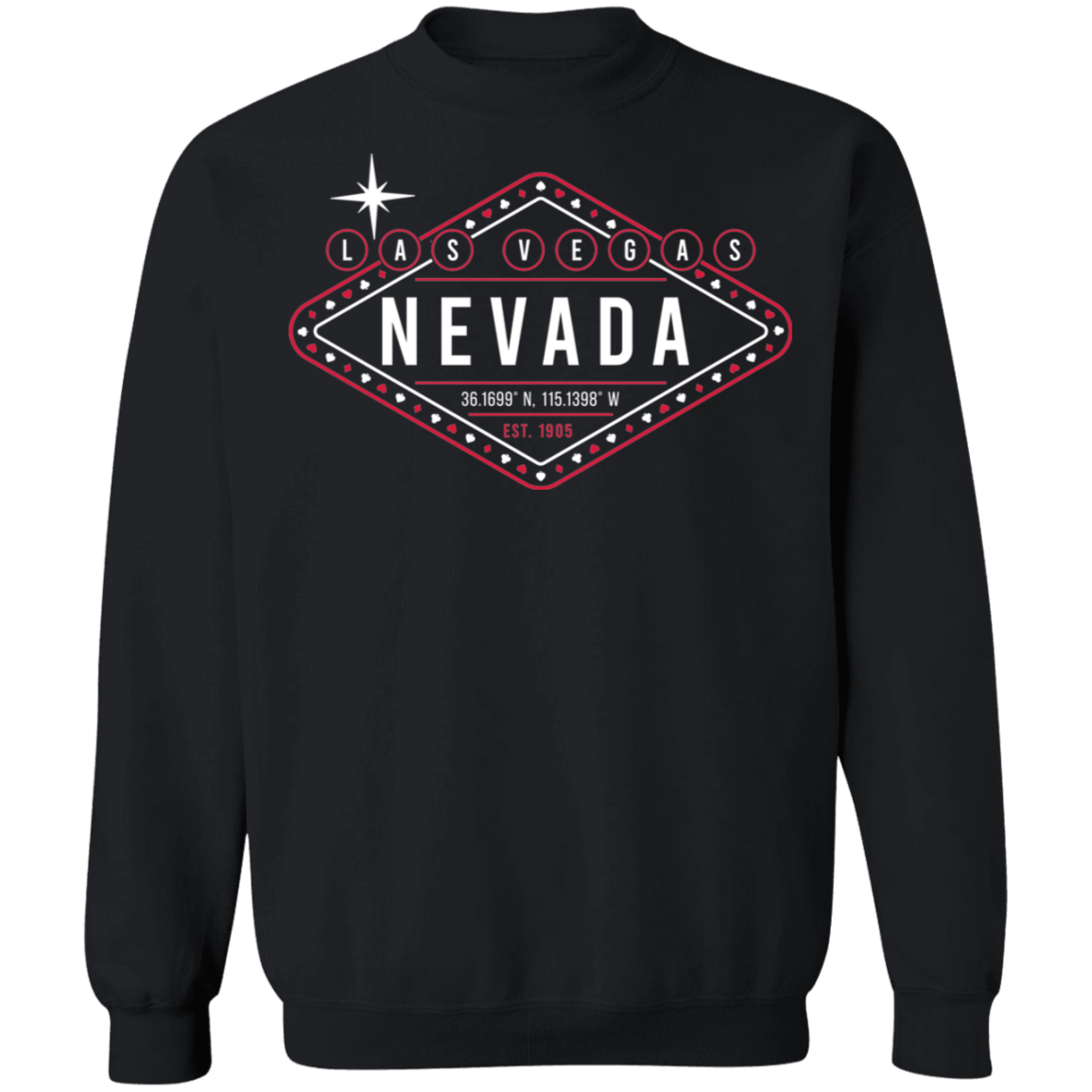 Las Vegas Nevada Lights Gambling Crewneck Sweatshirt